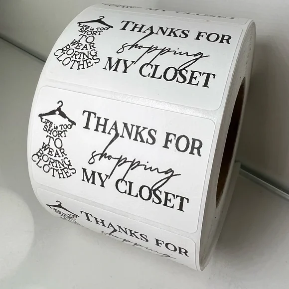 100 Thank You for shopping my closet 2in roll | Packaging Supplies | NWT - Picture 7 of 14
